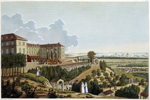 Utsikt over Golgata, under festene til Ste Croix, i Suresnes - i "" Vues de Paris" av Courvoisier av Henri Courvoisier Voisin
