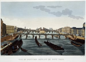 Utsikt over Pont des Arts og Pont Neuf - av Courvoisier av Henri Courvoisier Voisin