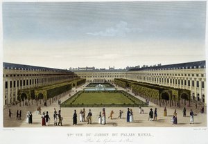 Utsikt over Royal Palace Garden - i "" Views of Paris"" av Courvoisier av Henri Courvoisier-Voisin