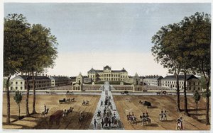 Utsikt over Royal Military School, utsikt fra Avenue Vaugirard, ca. 1820 - i ""Views of Paris"" av Courvoisier av Henri Courvoisier Voisin