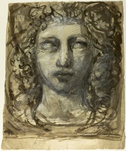 Studie av kvinnelig hode (recto); Klassisk mannlig hode (verso)