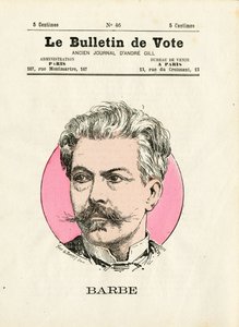 Stemmeseddel 2. serie, satirisk i farger: skjegg - Illustrasjon av Henry Demare (1846-1888) av Henri Demare