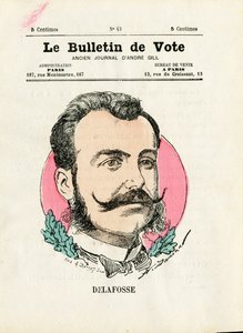 Stemmeseddel 2. serie, Satirisk i farger: Delafosse - Illustrasjon av Henri Demare (1846-1888) av Henri Demare