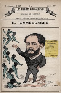 Tegneserie av Jean Louis Ernest Camescasse (1838-1897) advokat, fransk politiker - fra 