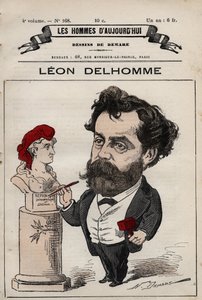 Tegneserie av Leon Alexandre Delhomme (1841-1895) fransk billedhugger fra 