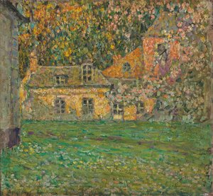 Blomstrende trær; blomstrende trær av Henri Eugene Augustin Le Sidaner