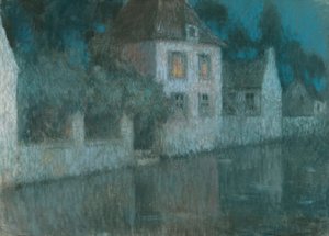 Kanalen til Nemours; Le Canal a Nemours av Henri Eugene Augustin Le Sidaner