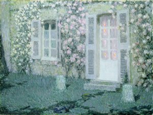 Huset med roser, 1936 av Henri Eugene Augustin Le Sidaner