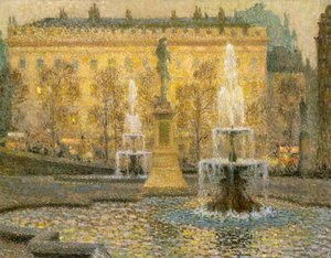 Trafalgar Square, London av Henri Eugene Augustin Le Sidaner