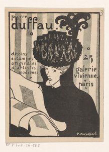 Visittkort til kunsthandler Pierre Duffau i Paris av Henri Evenepoel