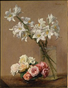 Roser og liljer av Henri Fantin-Latour