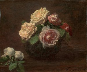 Roser i en bolle av Ignace Henri Jean Fantin Latour