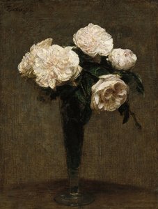 Roser i en vase av Henri Fantin-Latour