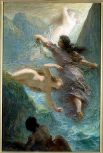 Jentene på Rhinen. Pastell av Henri Fantin Latour (Fantin-Latour av Ignace Henri Jean Fantin-Latour