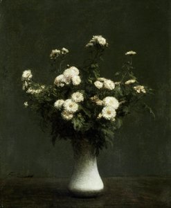 Vase med krysantemum av Henri Fantin-Latour