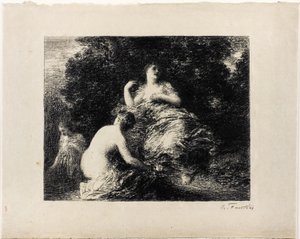 Badende Kvinner, middels plate av Ignace Henri Jean Fantin Latour