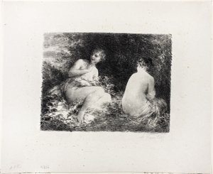 Badende kvinner, andre middels tallerken av Ignace Henri Jean Fantin Latour