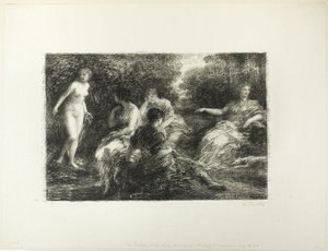 Badende kvinner, tredje stor tallerken av Ignace Henri Jean Fantin-Latour
