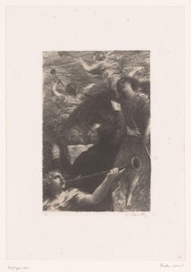 Berlioz dirigerer mellom fire trompetblåsende engler Tuba mirum spargens sonum Livet og verkene til Hector Berlioz (serietittel) av Ignace Henri Jean Fantin Latour