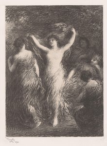 Danser og ser på kvinner danser av Ignace Henri Jean Fantin Latour