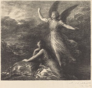 Debut fra "Paradise and the Peri" (2. plate) av Ignace Henri Jean Fantin-Latour
