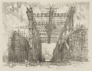 English War Work: The Gantry (A Merchant Shipyard) av Ignace Henri Jean Fantin Latour