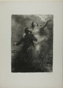 Finale av den flygende nederlenderen, andre plate av Ignace Henri Jean Fantin Latour