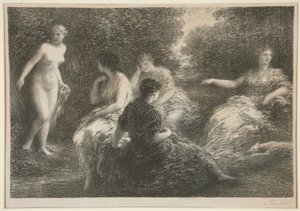 Fem nymfer av Ignace Henri Jean Fantin Latour