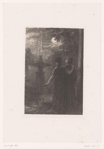 Héro og Ursule ved en fontene i måneskinnet Béatrice et Bénédict. Acte I. Nocturne Life and works of Hector Berlioz (serietittel) av Ignace Henri Jean Fantin Latour