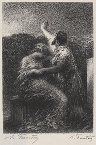 Magus Balthazar og Fatima av Ignace Henri Jean Fantin Latour
