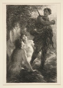 The Twilight of the Gods: Act III, Siegfried and the Rhine Maidens av Ignace Henri Jean Fantin-Latour