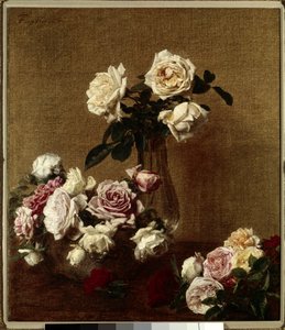 Les roser Maleri av Henri Fantin Latour (Fantin-Latour) (1836-1904) Privatsamling fra 1800-tallet. av Ignace Henri Jean Fantin-Latour