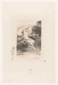 Lydé passer på den sovende elskeren sin Lyde Dikt av André Chénier (serietittel) Illustrasjoner pour les Poésies d