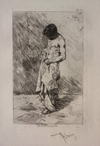 Mann på jakt etter lopper av Ignace Henri Jean Fantin Latour