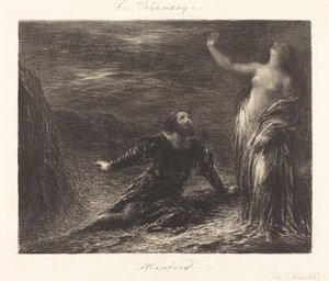 Manfred og Astarte (2. plate) av Ignace Henri Jean Fantin Latour