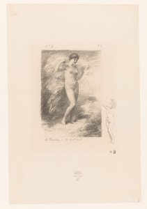 Neere met wapperende sluier Neere Gedichten van André Chénier (serietittel) Illustrasjoner til diktene til André Chénier (serietittel) av Ignace Henri Jean Fantin Latour