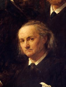 Portrett av poeten Charles Baudelaire (1821-1867) Detalj av maleriet "" Hommage a Delacroix"" av Henri Fantin Latour (Fantin-Latour) av Ignace Henri Jean Fantin-Latour
