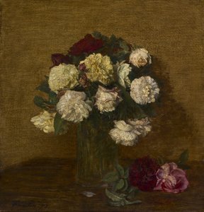 Roser i en vase, 1878 av Ignace Henri Jean Fantin Latour