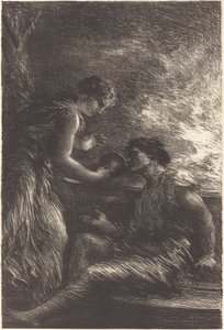 Sieglinde og Siegmund fra 1. akt av "Valkyrien" av Ignace Henri Jean Fantin Latour