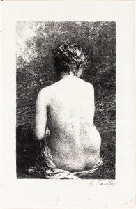 Studie av sittende kvinne, sett bakfra av Ignace Henri Jean Fantin Latour