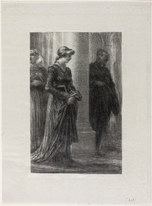 The Mastersingers of Nuremberg, Act I: Walther and Eva Meet av Ignace Henri Jean Fantin Latour