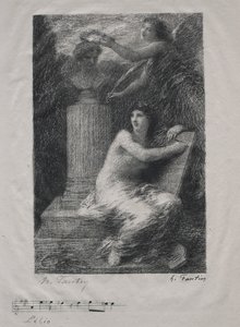 Til Berlioz (liten tallerken) av Ignace Henri Jean Fantin Latour