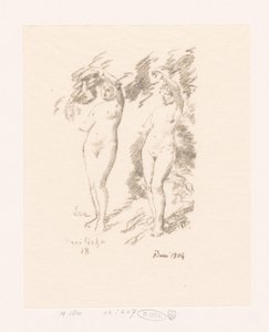 To studier av Eva av Ignace Henri Jean Fantin Latour