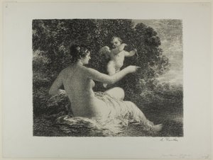 Venus og Amor, stor tallerken av Ignace Henri Jean Fantin-Latour