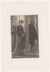 Walther von Stolzing legger merke til Eva Pogner i kirken Mestersangerne i Nürnberg. Akt I. Rencontre de Walther et d