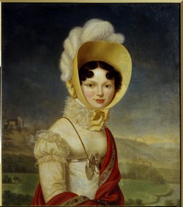 Storhertuginne Catherine Pavlovna av Russland (1788-1819). Maleri av Henri Francois Riesener (1767-1828), olje på lerret. fransk kunst