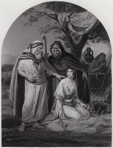 Boas og Ruth (gravering) av Henri Frederic (after) Schopin