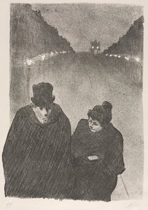 Ah, det er sant, min stakkars gamle mann, du ville være den første jeg ville ha savnet bussen hans til. "Men jeg vil savne bussen min" "Kunderne mine har aldri gått glipp av bussen deres" av Henri Gabriel Ibels