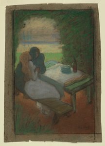Elskere i en arbor av Henri Gabriel Ibels