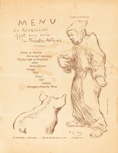 Nyttårsmeny tilbys venner av Antoine Theatre av Henri Gabriel Ibels